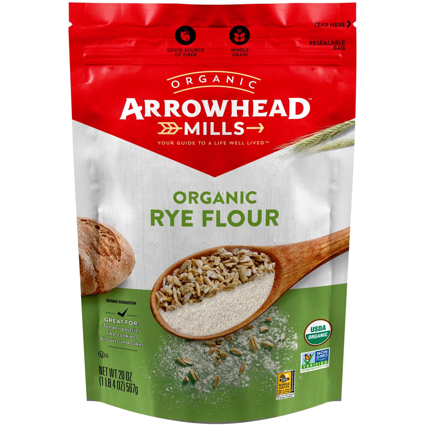 Arrowhead Mills Organic Rye Flour (6-Pack, 20 oz)