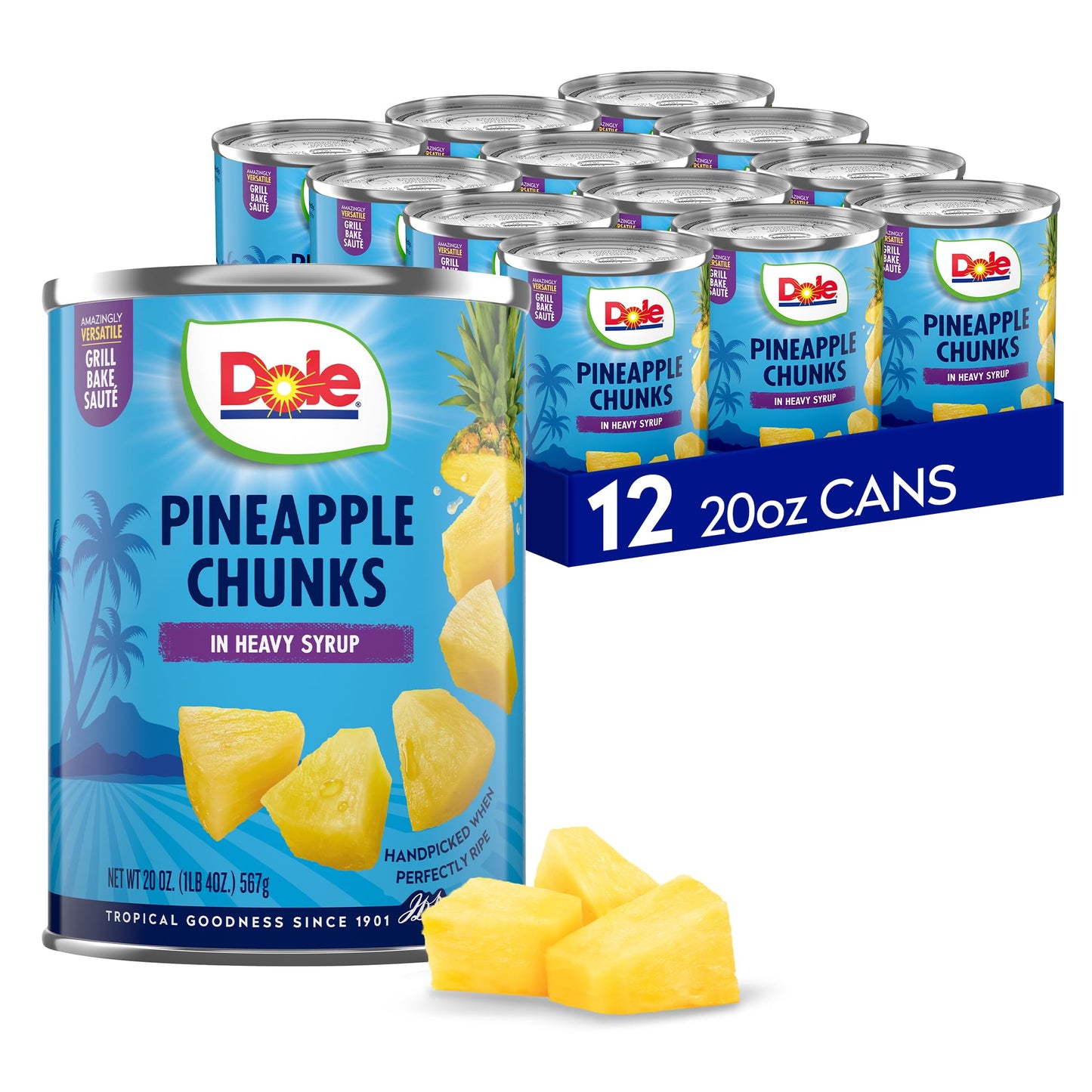 Dole Pineapple Chunks (12-Pack, 20 oz)