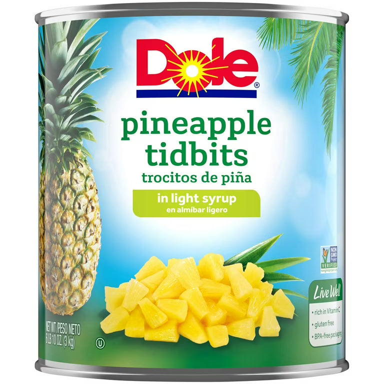 Dole Pineapple Tidbits (6-Pack, 3kg)