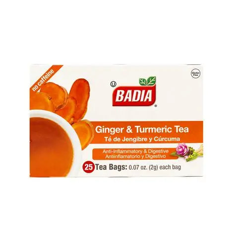 Badia Ginger & Turmeric Tea (10-Pack, 25B)