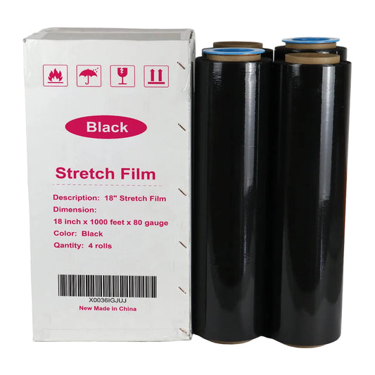 4 Black Shrink Wrap (18-Pack, 1000)