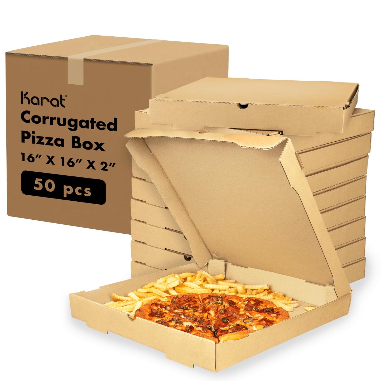 Corrugated Pizza Box (16-Pack, 16-Count)X2 (50-Count)