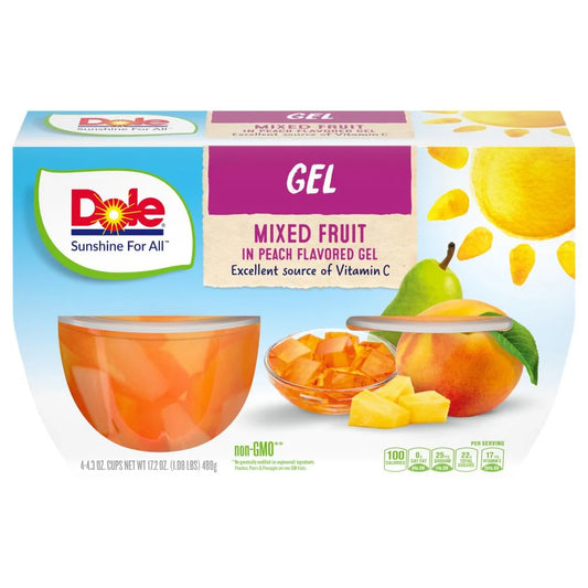 Dole Peach Gel Mix fruit (6-Case, 4-Pack, 4 oz)
