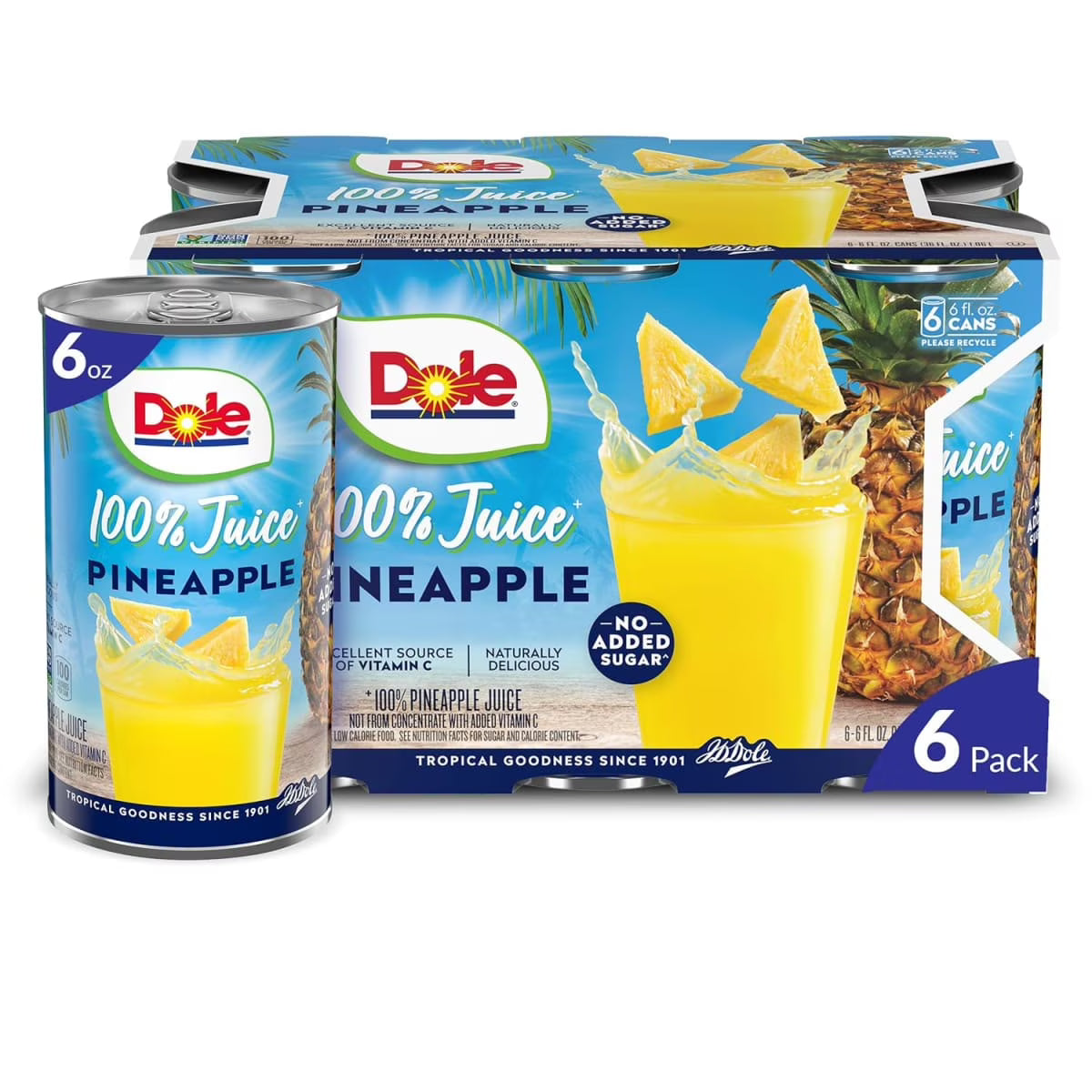 Dole Pineapple Juice (8-Case, 6-Pack, 6 oz)