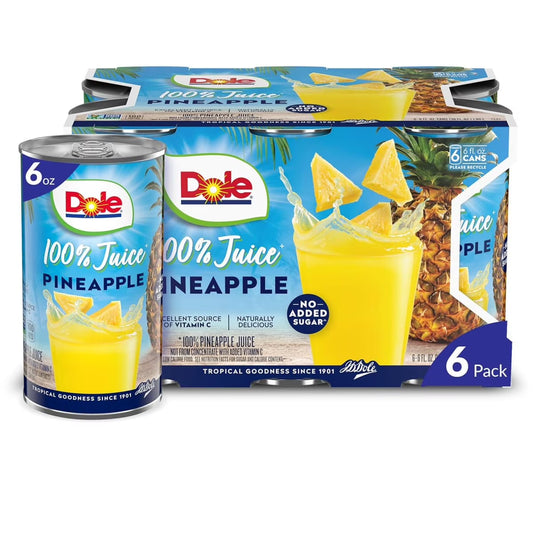 Dole Pineapple Juice (8-Case, 6-Pack, 6 oz)