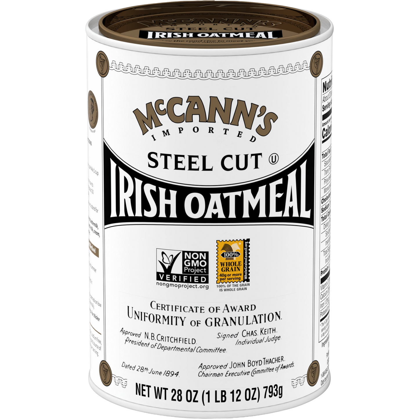 McCann's Steel Cut Oatmeal(12-Pack, 1lb)
