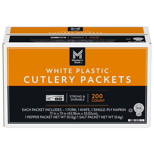 Member's Mark Party Pack (Fork/Knife/Napkin/Salt&Pepper) (200-Count)