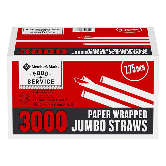 Member's Mark Wrapped Straws (3000-Count)