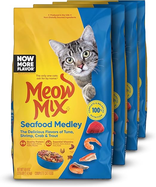 Meow Mix Seafood Medley (4-Pack, 3.15 lb)
