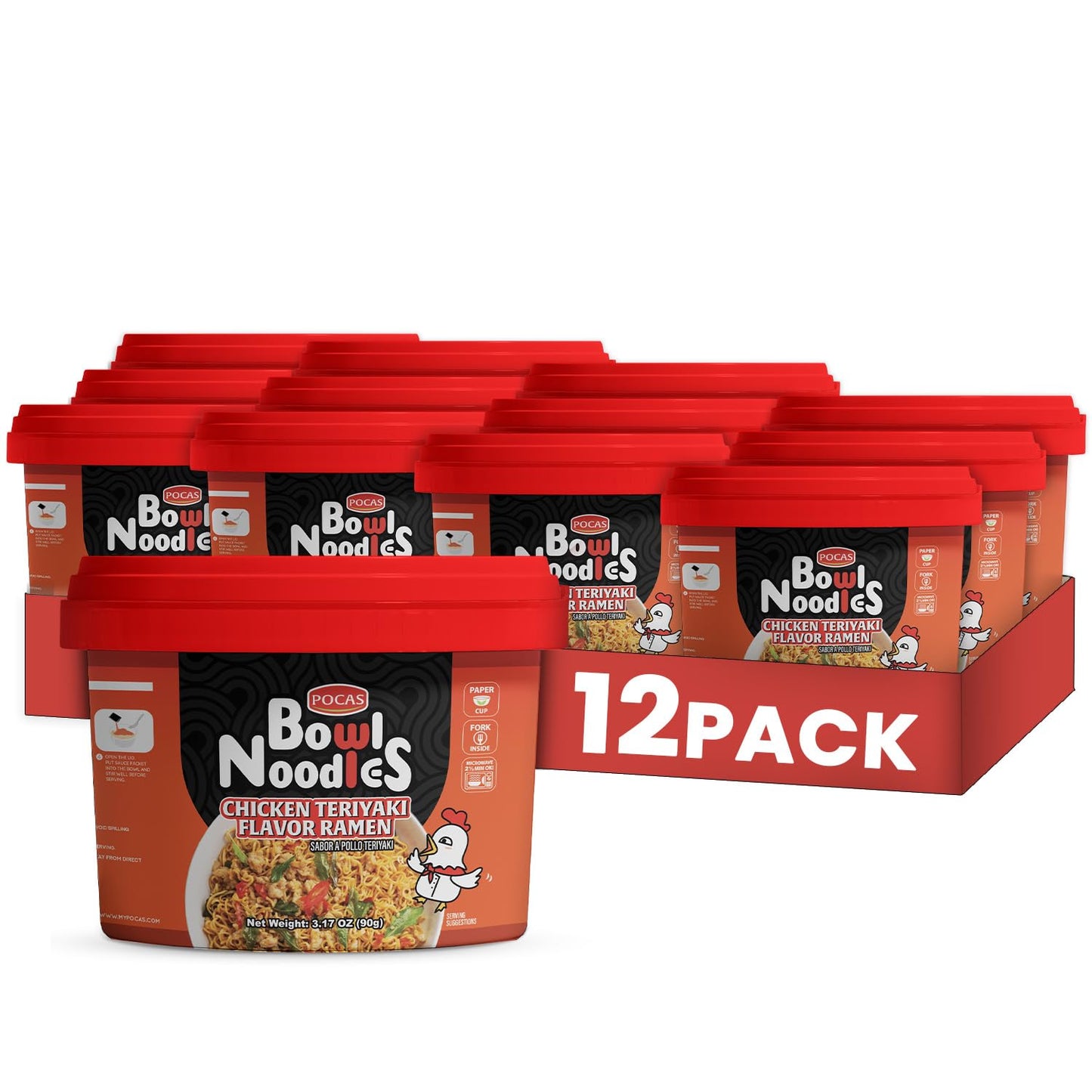 Pocas Noodles Chicken Teriyaki (12-Pack, 3.17 oz)