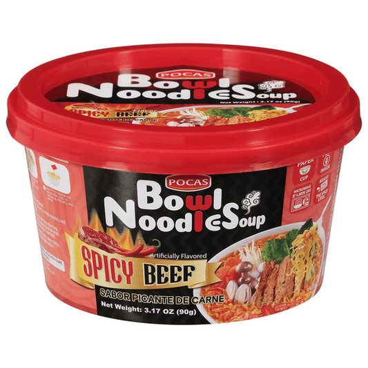 Pocas  Noodles Spicy Beef (12-Pack, 3.17 oz)