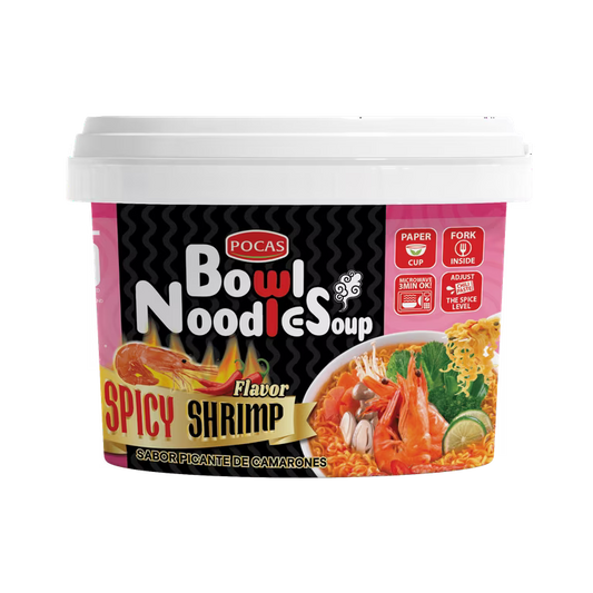 Pocas Noodles Spicy Shrimp (12-Pack, 3.17 oz)