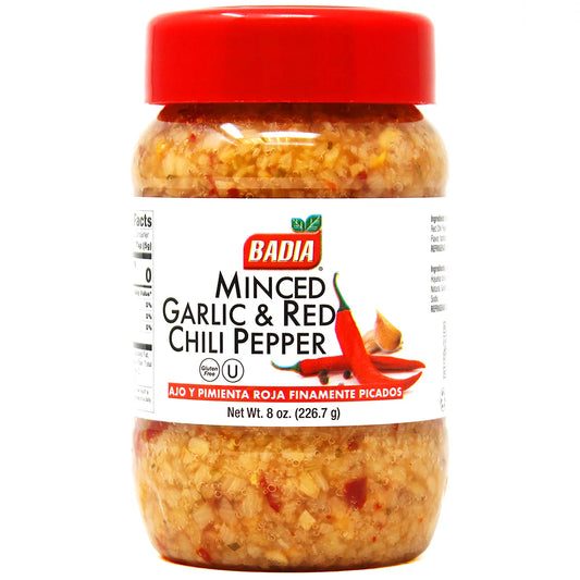Badia Minced Garlic Red Chili 12/8oz
