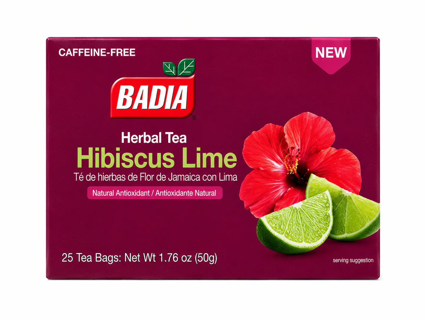 Badia Hibiscus Lime Herb Tea 10/25Bg